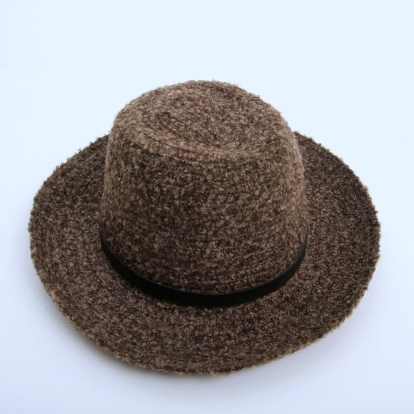 Women's Wool Blend Bowler Hat with Faux Leather Band - Picture 4 of 10